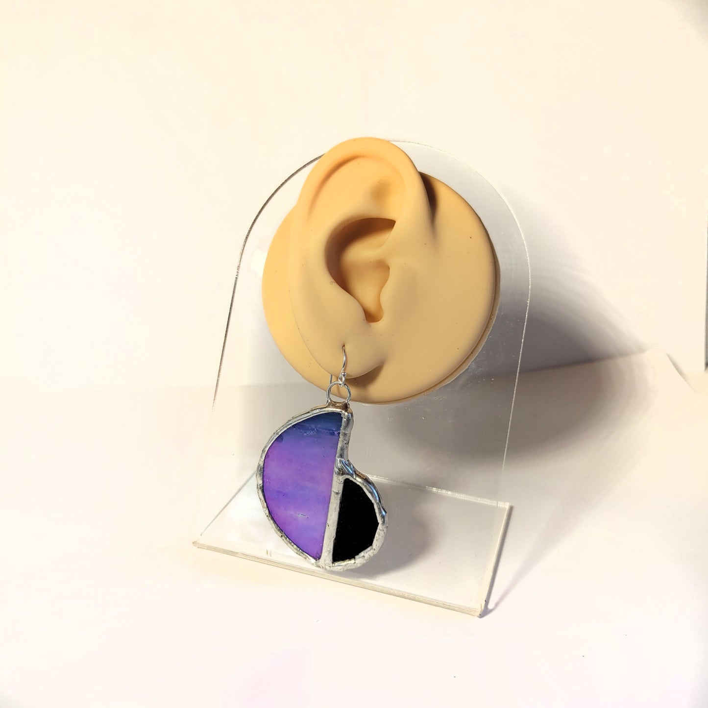 Snail Earrings in Iridescent Blue and Black