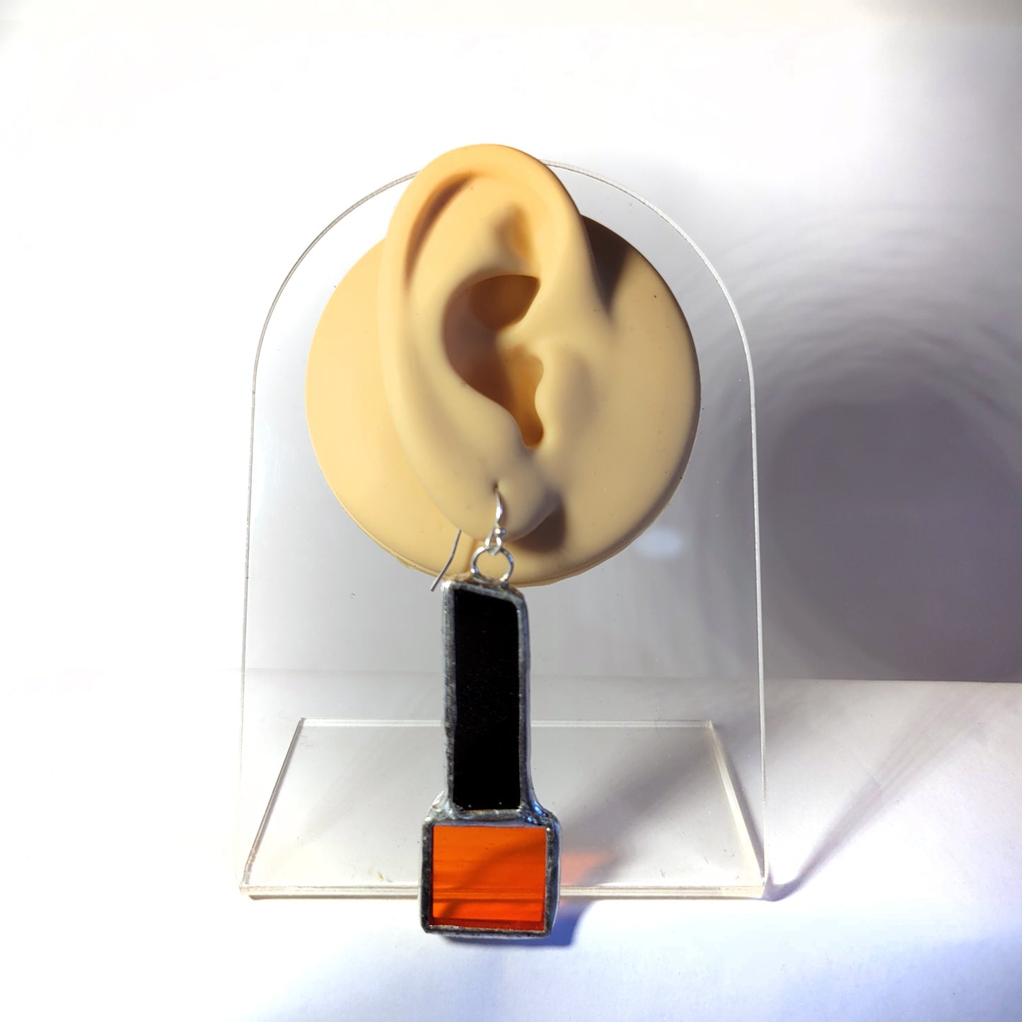 Exclamation Earrings in Black and Orange